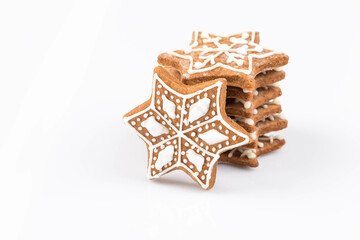 Star shape christmas gingerbread cookies