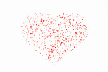 gouache paint paper red paint splash heart