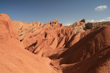 Fairy Tale Canyon on the southern shore of Issyk-Kul Lake, Kyrgyzstan.