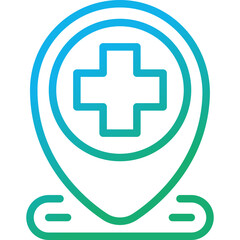 Fototapeta premium location gradient line icon