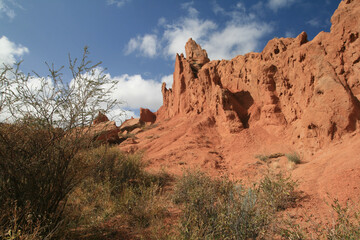 Fairy Tale Canyon on the southern shore of Issyk-Kul Lake, Kyrgyzstan.