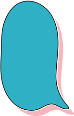 Cute doodle blue speech bubble hand drawn for decoration