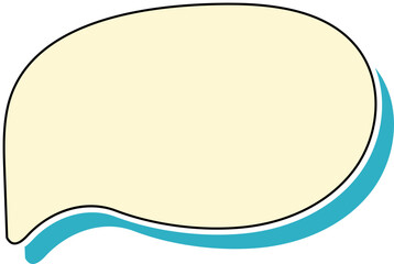 Cute doodle yellow speech bubble hand drawn for decoration