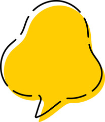 Cute doodle yellow speech bubble hand drawn for decoration