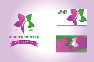 Woman's Face In Flower Leaves. Abstract Design Concept For Beauty Salon, Massage, Cosmetic And Spa. Vector Female Logo Design Template.