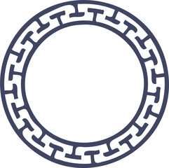 Circle Greek frame. Round meander border. Decoration elements pattern.