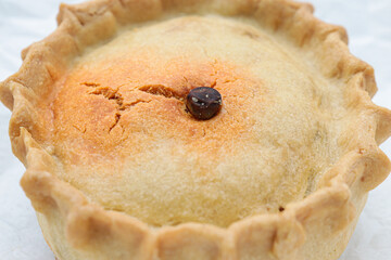 close up meat and pea pie from mallorca