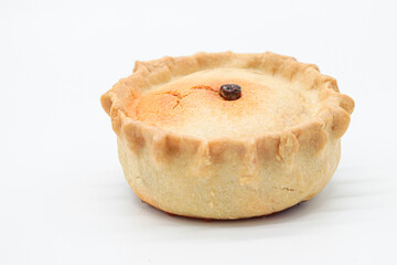 meat and pea pie from mallorca isolated on white background 