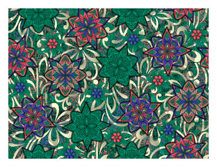 abstract digital flower design pattern on background