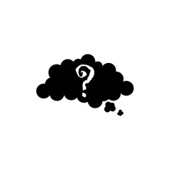 Thinking concept cloud icon logo isolated on white background
