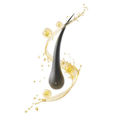 Nourish hair, Cosmetic shampoo serum. Hair damaged Repair concept. 3d rendering.