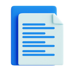 document 3d render illustration