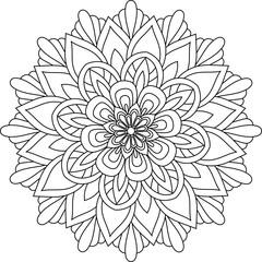 Black and white mandala vector illustration