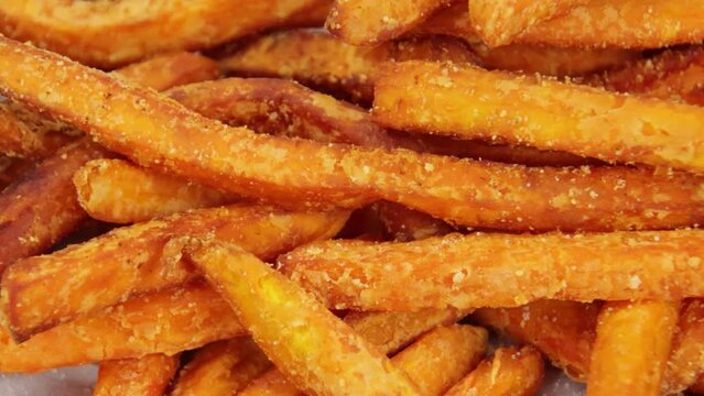 gros plan de frites de patate douce 