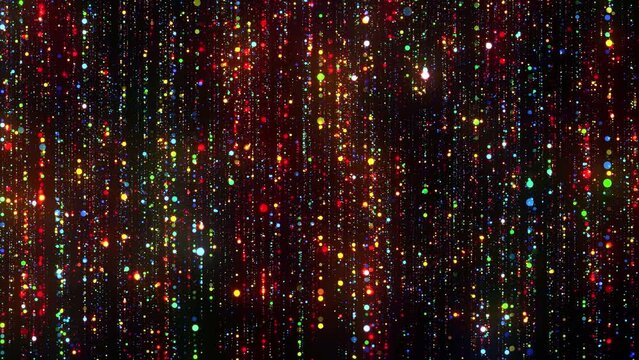 Colorful Particles Christmas Lights Abstract Background 4K Animation Loop Backdrop