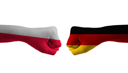 Germany VS Poland hand flag Man hands patterned football world cup