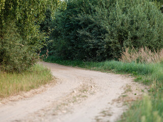 country gravel road in perspective
