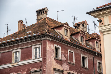 Old classical residential house in the city center of Ljubljana
