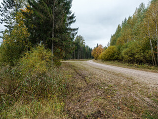 country gravel road in perspective