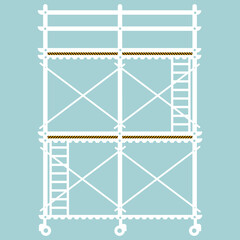 Scaffolding construction flat line icon vector.