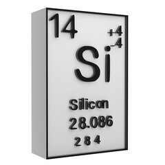 Silicon,Phosphorus on the periodic table of the elements on white blackground,history of chemical elements, represents the atomic number and symbol.,3d rendering