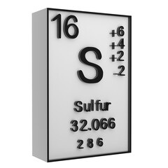 Sulfur,Phosphorus on the periodic table of the elements on white blackground,history of chemical elements, represents the atomic number and symbol.,3d rendering
