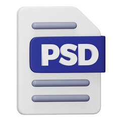 Psd file format 3d rendering isometric icon.