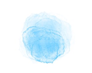 abstract blue watercolor stain on white background