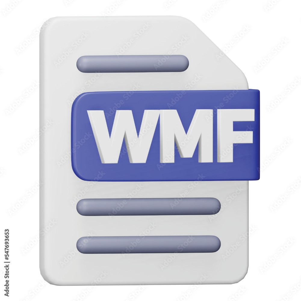 Poster wmf file format 3d rendering isometric icon.