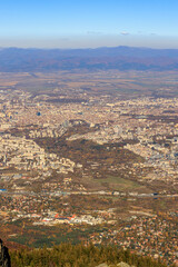 Fototapeta na wymiar View of Sofia from Vitosha mountain.