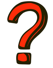 Question mark with color doodle symbol icon hand drawn illustration art