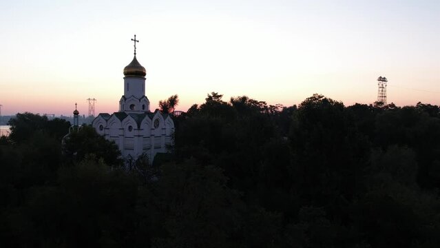 church in sunset dnipro 
Ukraine