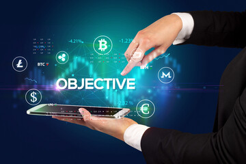 Close-up of a touchscreen with inscription