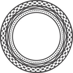 Circle Greek frame. Round meander border. Decoration elements pattern.