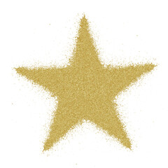 sparkling star shaped gold grain illustration, no background, good on dark background, suitable for template design, ppt, backdrop, border, card, etc.