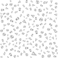 Seamless Merry Christmas  pattern background, Christmas festive elements  silhouette 