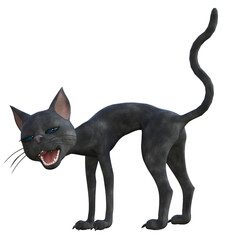 Black Cat 3D PNG Illustration 1	