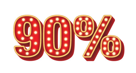 01 Off 90 Percent  Red Bulb Light