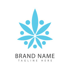 Canabis leaf logo vector illustration design