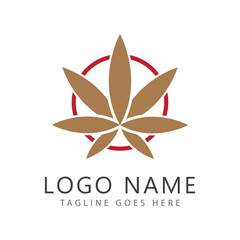 Canabis leaf logo vector illustration design