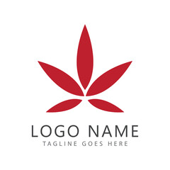 Canabis leaf logo vector illustration design