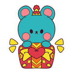 New Year 2023, the year of the rabbit, red and gold line art characters, simple hand-drawn Asian elements with craft (Chinese translation: Happy Chinese New Year 2023, year of the rabbit).