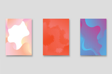 Set of neo Memphis style covers. Collection of cool bright covers. Abstract shapes compositions. Vector.