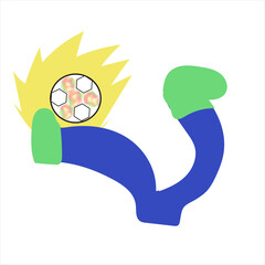 kicking ball vector illustration. illustration to celebrate the world cup