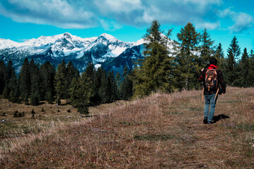 Fototapeta na wymiar hiking in the mountains