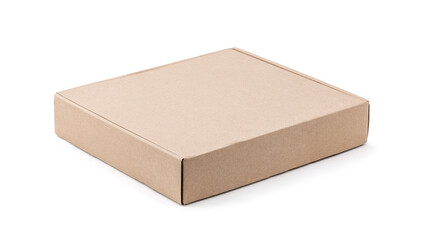 Paper kraft cardboard box isolated on white background