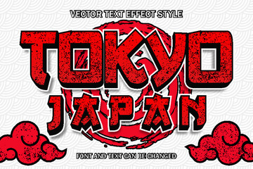 tokyo japan typography 3d editable text effect font style template japanese background