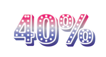 01 Off 40 Percent Pink Blue Bulb Light