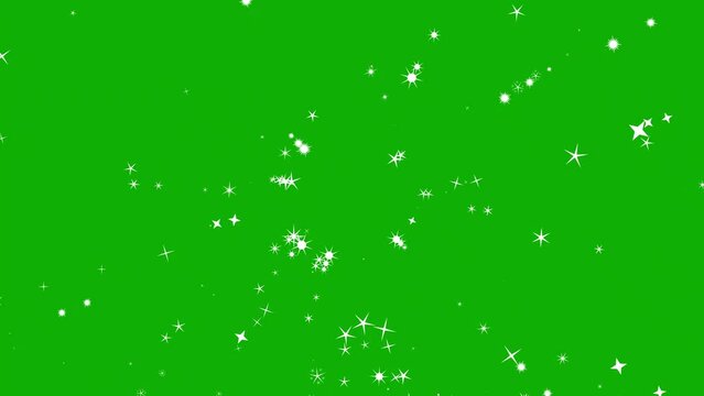 Sprinkling stars motion graphics with green screen background
