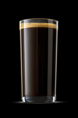 Coffee americano isolated on black background.